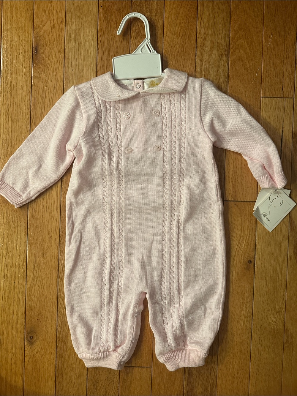 NWT Classic Pink Knit Baby One-Piece Romper